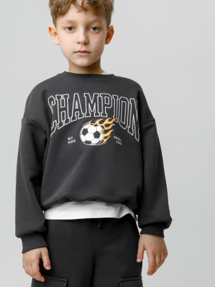 Свитшоты для мальчика, артикул: КР 302843, цвет: темно-серый